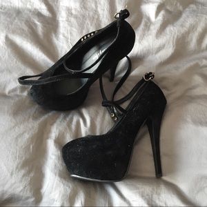 Black platform heels